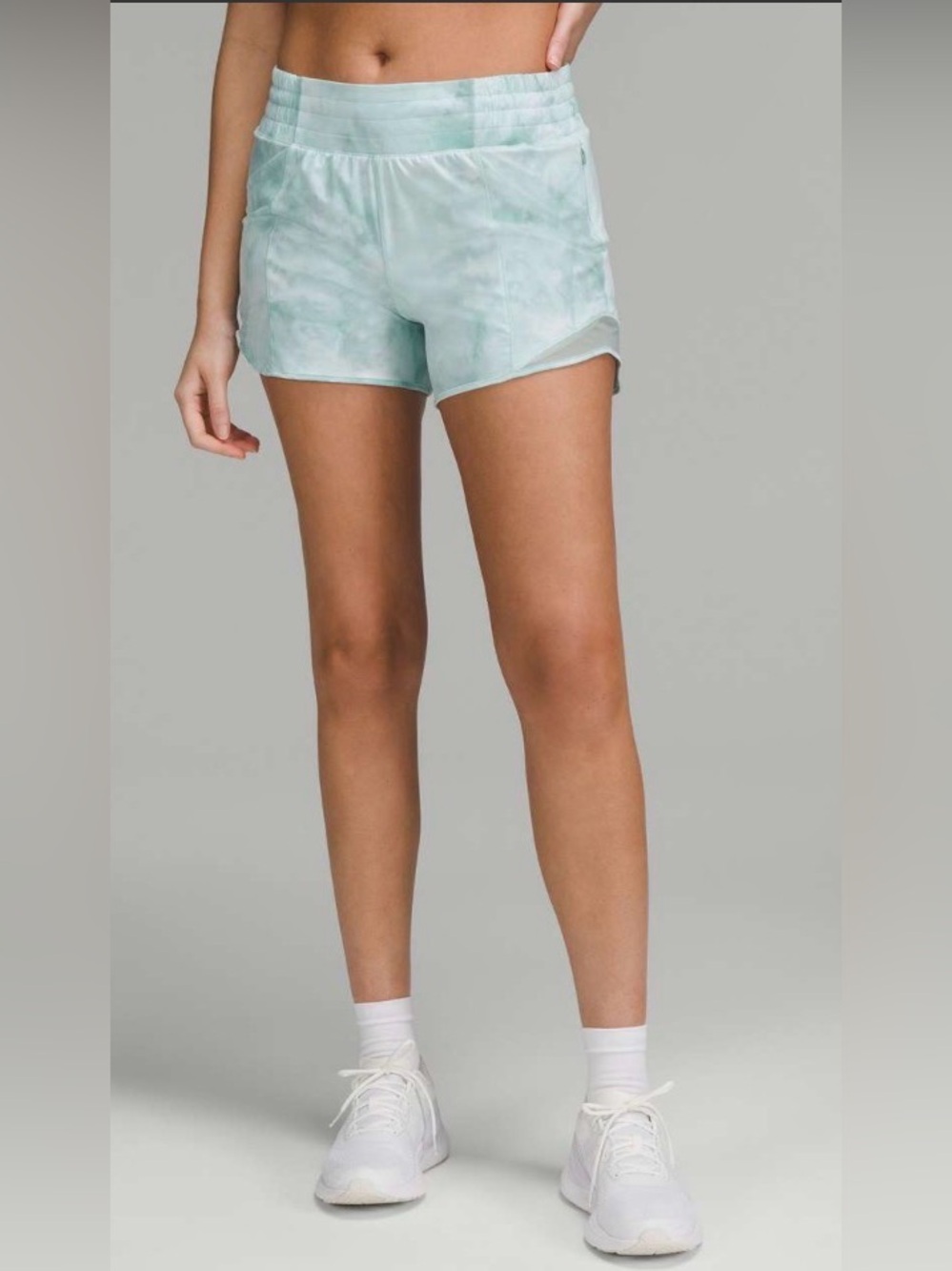NWOT New Lululemon Hotty Hot High-Rise Lined Short 4” Diamond Dye Sheer Blue - Picture 2 of 8